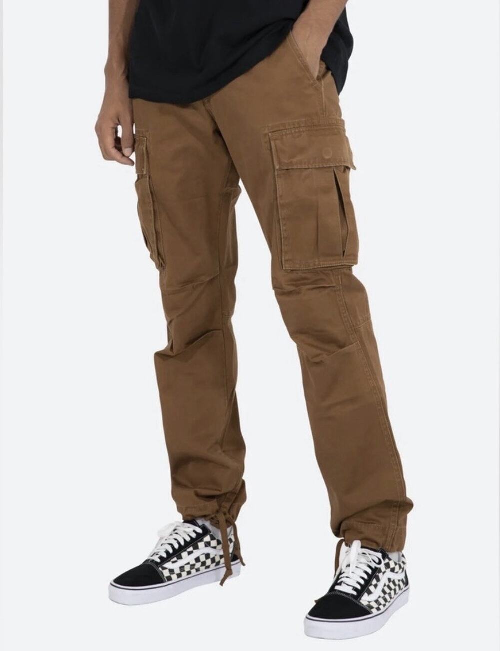 Utility Cargo Canvas Pants 34x31 Brown/Orange Outdoor Tactical Workwear Mens